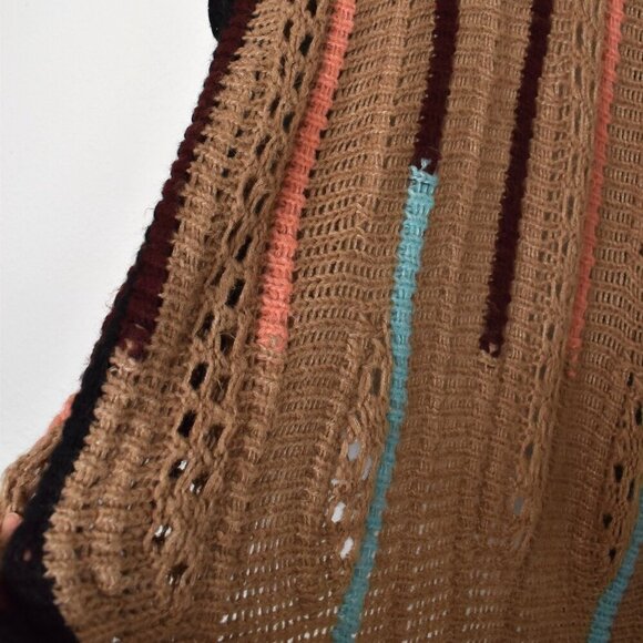 Anonyme Designers Crochet Cardigan Sz M/L Wool Colorful 70s Hippie Retro Boho - Picture 10 of 16